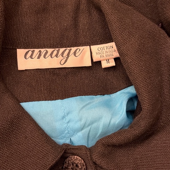 Anage Brown Jacket with Blue Lining - Picture 6 of 6